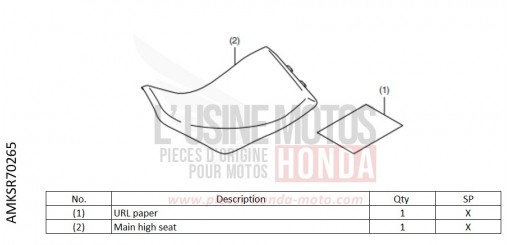 KIT,HIGH SEAT *R138L* CRF1100DN de 2022